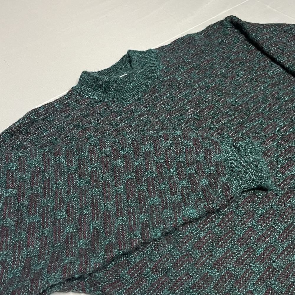 Vintage Oggi Mode Sweater Adult Small Made Italy 3D Knit 90s Wool Blend Grandpa